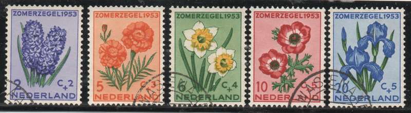 Netherlands 1953 Cultural & Social Relief Fund set of 5 very fine used. SG 764-68. Cat £25,90 (2012)