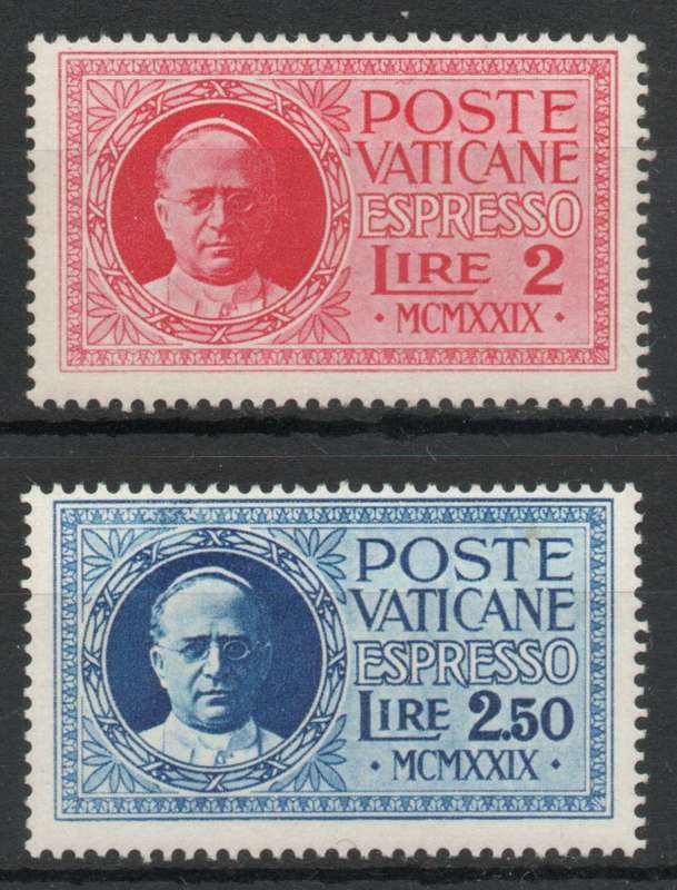 Vatican 1929 Express Letter set of 2 lightly mounted mint. SG E14-E15. Cat £58 (2013)