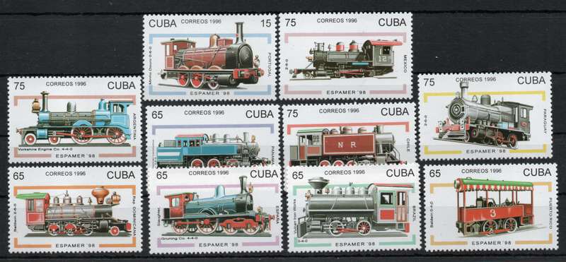 Cuba 1996 Railway Locomotives set of 10 unmounted mint. SG 4127-4136. Cat £14,65. (2013)