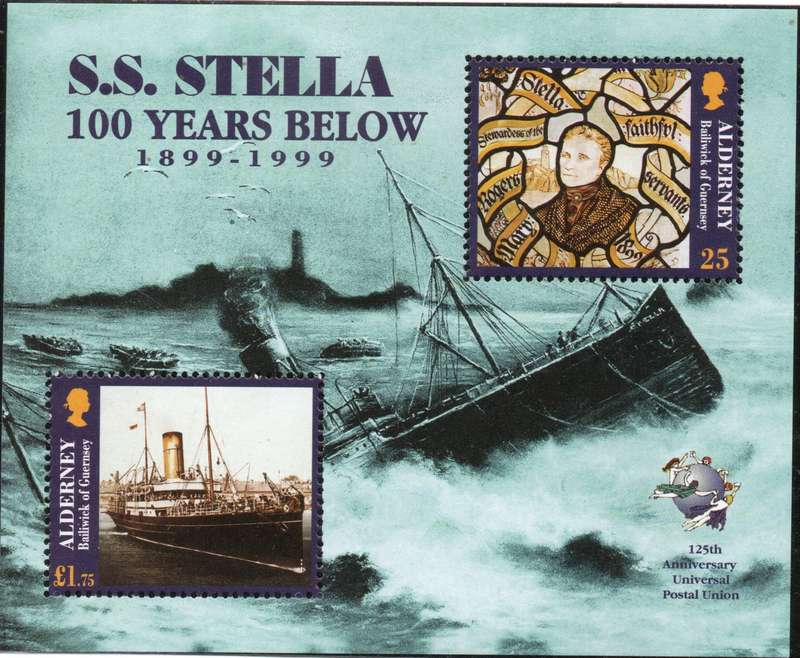 Alderney 1999 Centenary Shipwreck of SS Stella mini sheet unmounted mint. SG MS A124. Cat £6 (2013)