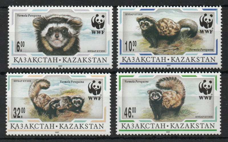Kazakhstan 1997 Animals Marbled Polecat set of 4 unmounted mint. SG 148-151. Cat £6,65 (2013)