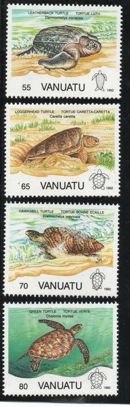 Vanuatu 1992 Turtles set of 4 unmounted mint. SG 609-612. Cat £6,50 (2013)
