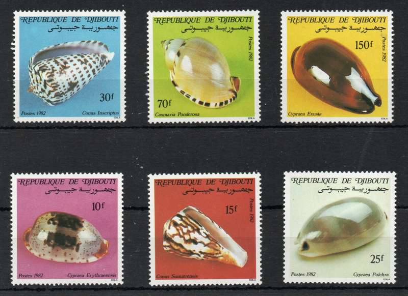 Djibouti 1982 Shells set of 6 unmounted mint. SG 863-868. Cat £8,55 (2013)