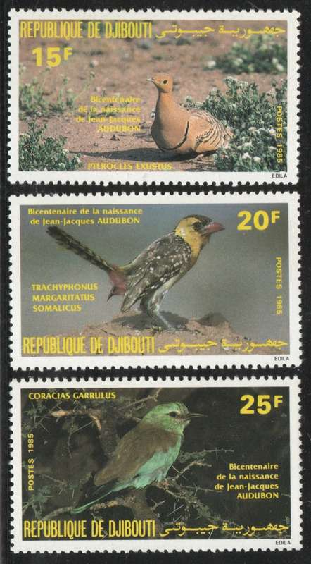 Djibouti 1985 Birds part set of 3 unmounted mint. SG 942-944. Cat £6,85 (2013)