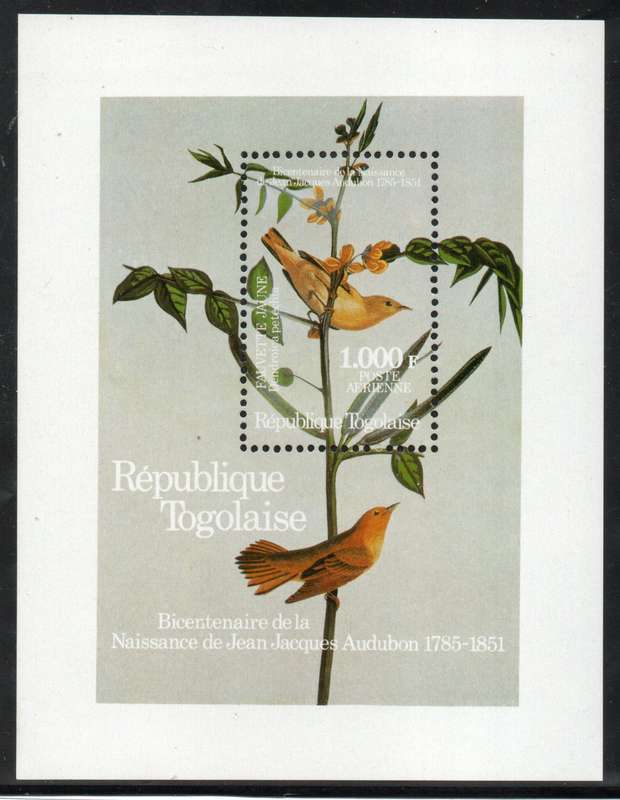 Togo 1985 Birds Audubon Birth Centenary mini sheet unmounted mint. SG MS 1825. Cat £15 (2013)