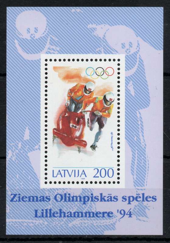 Latvia 1994 Winter Olympics "Lillehammere '94" mini sheet unmounted mint. SG MS 388. Cat £6,75(2012)