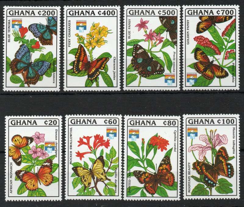 Ghana 1992 Butterflies set of 8 unmounted mint. SG 1722-1729. Cat £11,45. (2013)