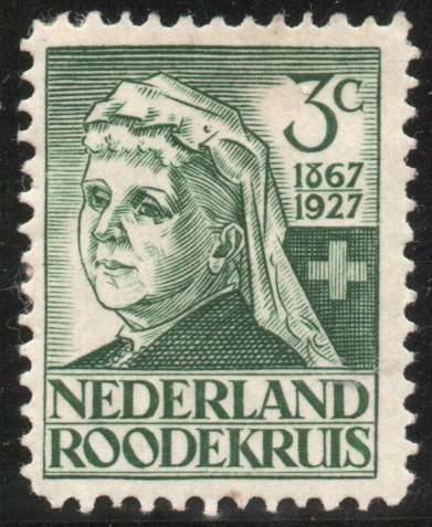 Netherlands 1927 60th Anniv of Dutch Red Cross 3c green mounted mint. SG 355. Cat £11,50 (2012)