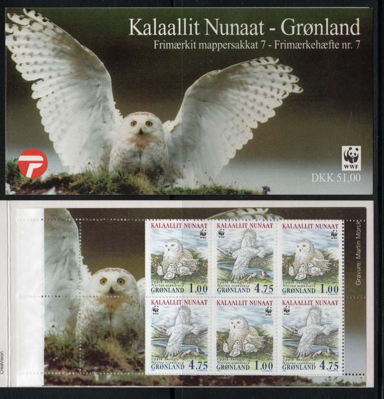 Greenland 1999 Snowy Owl Booklet unmounted mint. SG 346-349. Cat £16,80 (2013)