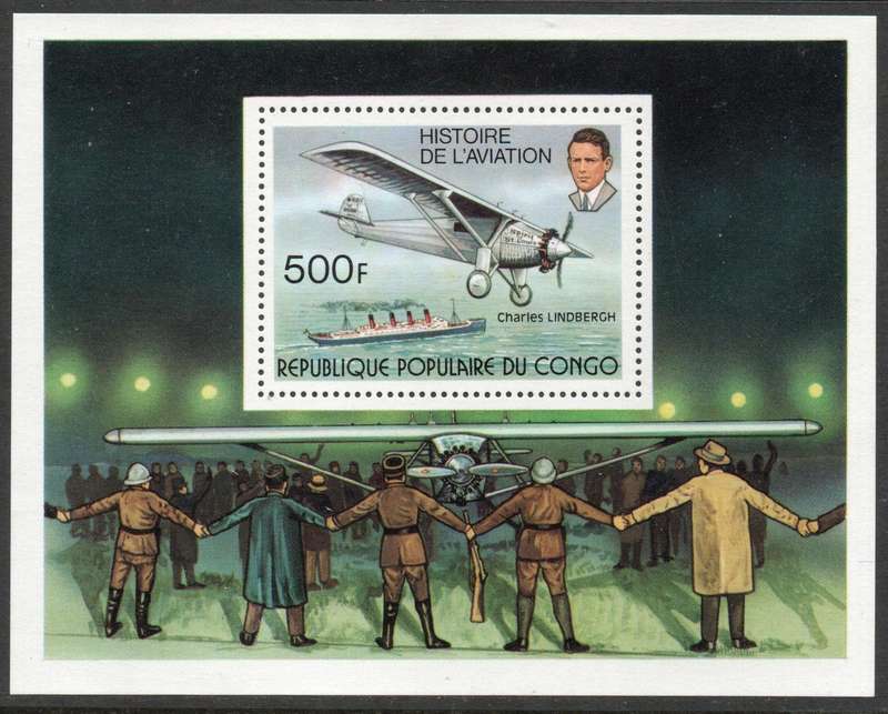Congo (Brazzaville) 1977 Aviation History (Airplanes) mini sheet umm. SG MS 588. Cat £5,75 (2013)