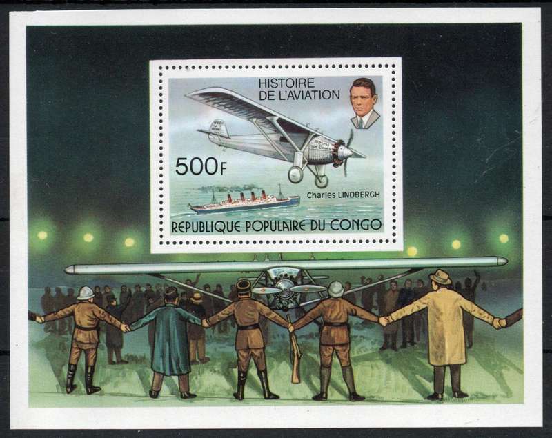 Congo (Brazzaville) 1977 Aviation History (Airplane) mini sheet umm. SG MS 588. Cat £5,75 (2013)