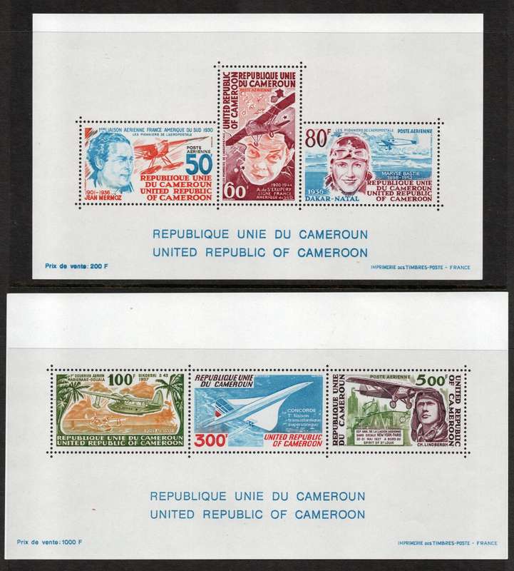 Cameroun 1977 Aviation History (Airplanes) 2 mini sheets unmounted mint. SG MS 800. Cat £20. (2013)
