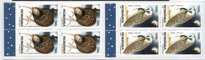 Romania 1998 Night Birds Booklet of 2 x 4 unmounted mint. SG 5950 & 5951. Cat £4,20 (2013)