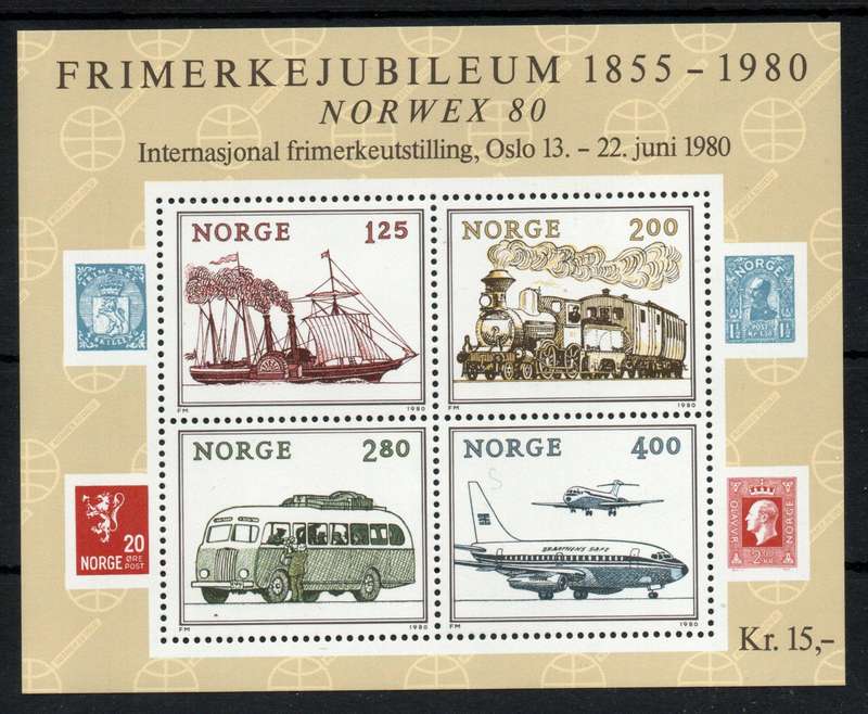 Norway 1980 Stamp Exhibition "Norwex 80" mini sheet unmounted mint. SG MS 862. Cat £4,75 (2013)