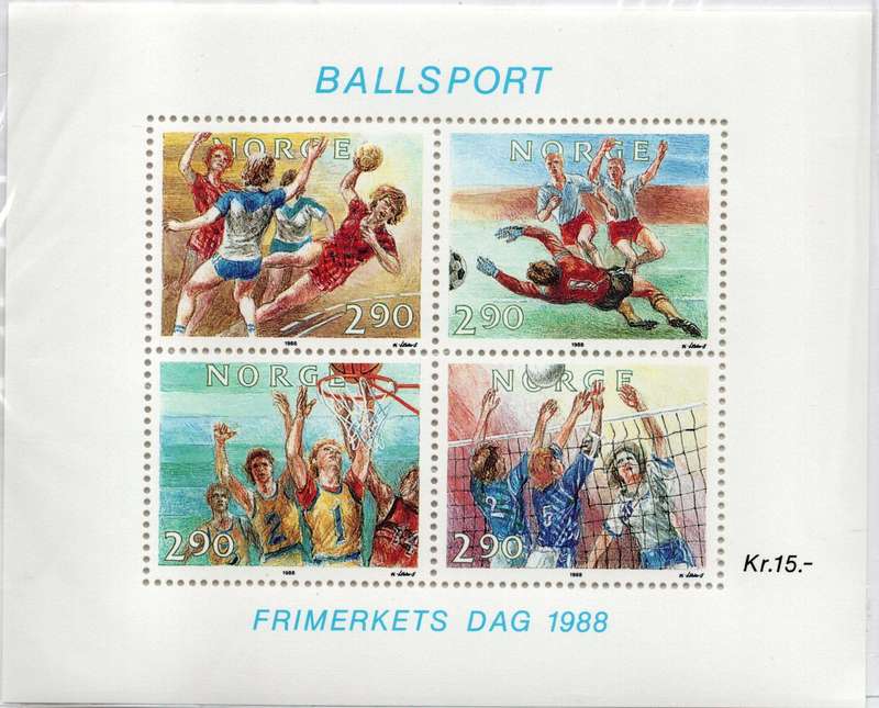 Norway 1988 Stamp Day "Sport" mini sheet unmounted mint. SG MS 1049. Cat £7 (2013)