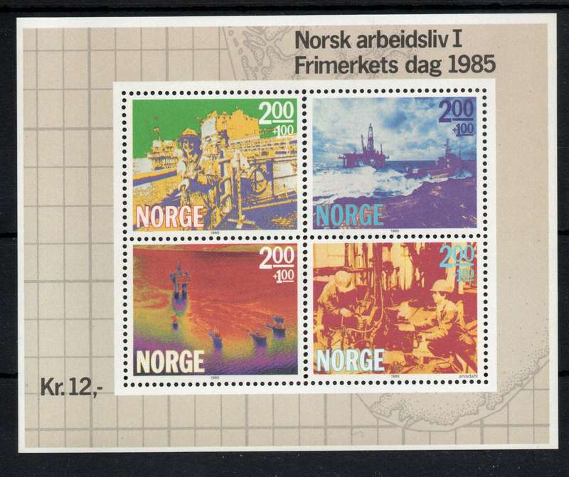 Norway 1985 Stamp Day "Working Life" mini sheet umm. SG MS 960. Cat £7,25 (2013)