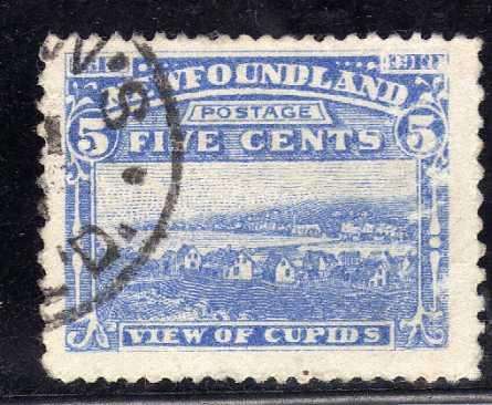 Newfoundland 1910 Definitive 5c blue perf 14 x 12 very fine used. SG 108. Cat £3 (2022)