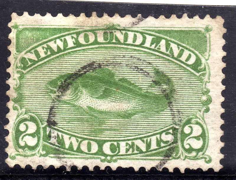 Newfoundland 1882 2c yellow-green fine used. SG 46. Cat £32 (2022)