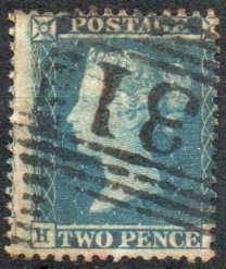 Great Britain 1854-57 2d blue fine used. SG 34 or 35. Cat £70 (2022)