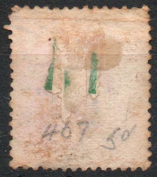 New Zealand 1909-12 6d carmine perf 14 fine used but heavy hinged. SG 398. Cat £10 (2022)