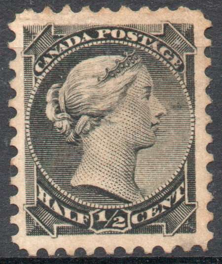 Canada 1882-97 QV ½c black mint no gum. SG 101. Cat £22 (2022)