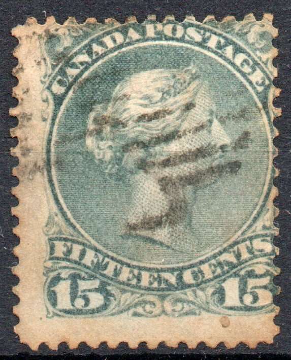 Canada 1868-90 QV 15c slaty blue fine used. SG 69. Cat £35 (2022)
