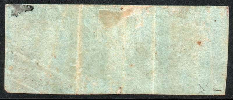 Great Britain 1841-51 QV 2d blue strip of 3 fine used. SG 14. Cat £270 (2022)