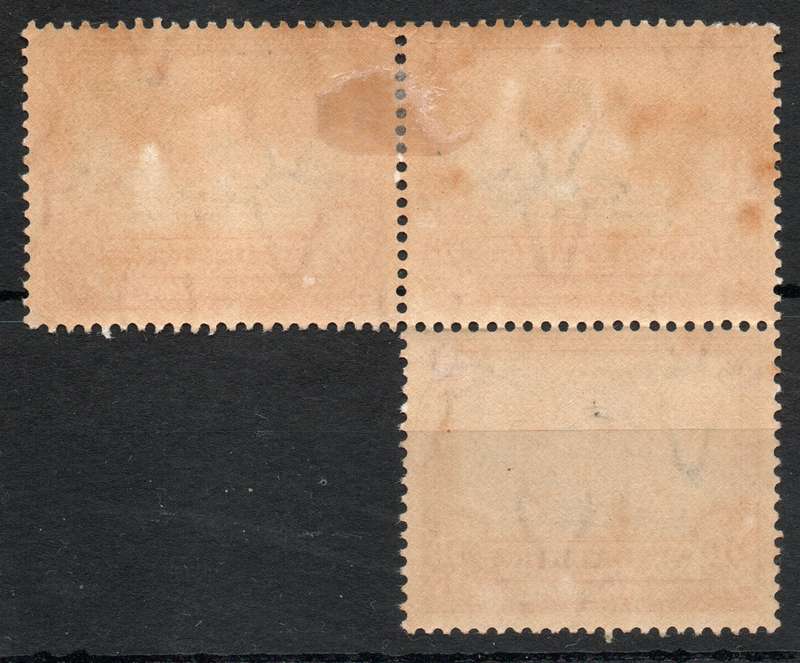 South Africa 1927 London Pictorial 3d black & red 3 stamps mounted mint. SACC 34. Cat R300