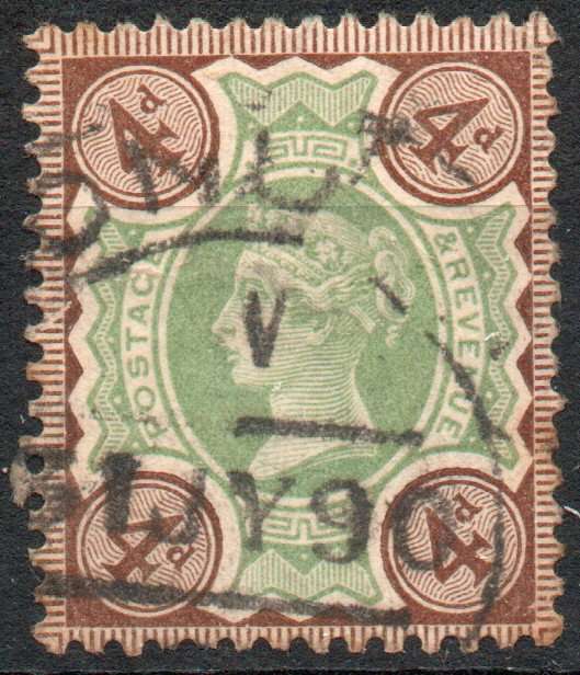 Great Britain 1887-92 Jubilee definitive 4d fine used.  SG 205. Cat £18 (2022)