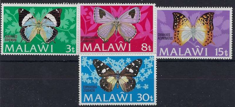 MALAWI 1973 mint set 3t-30t SG 429/432, mm butterflies