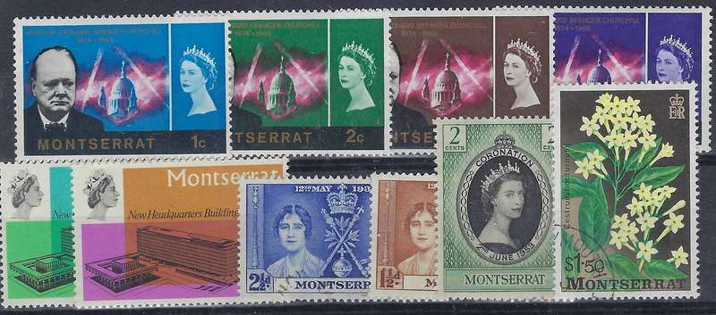 MONTSERRAT 1966 set of 4, various other 2c-$1.5 mm  SG 179/182, 99, 100, 138, 185, 186