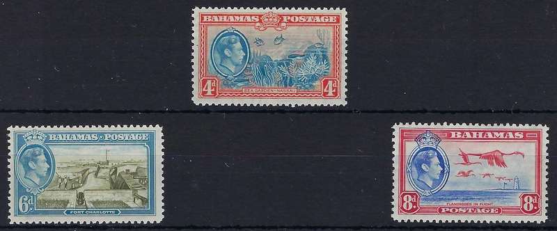 BAHAMAS 1938 coronation set 4d-8d, MM