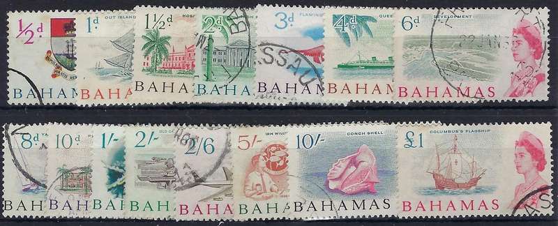 BAHAMAS 1965 1/2d-1pound, full set  SG 247/259, used