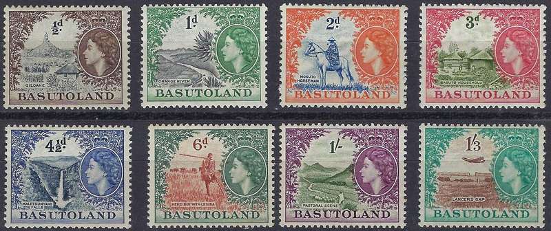 BASUTOLAND 1954 1/2d-1s3d, part set, SG 43-50, MM