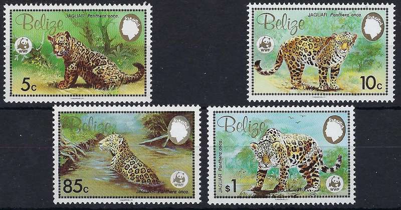 BELIZE 1983  5c-$1, jaguar, full set ,SG756/759 MM