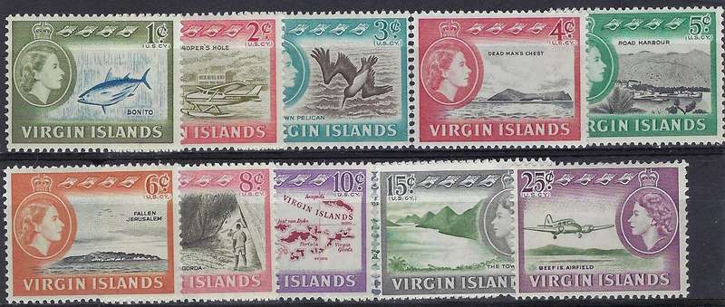 BRITISH VIRGIN ISLANDS 1964, 1c-25c, SG 178-188, MM