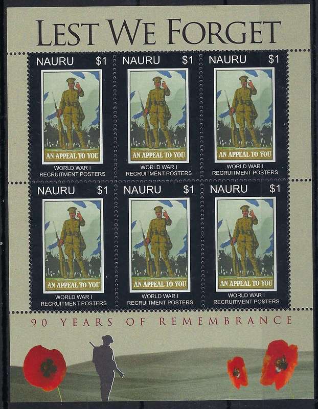 NAURU 2008  WW1 recruitment poster, $1,  SG 676 X6 , MM