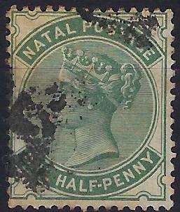 NATAL 1874,  1/2d   used ,SG97a