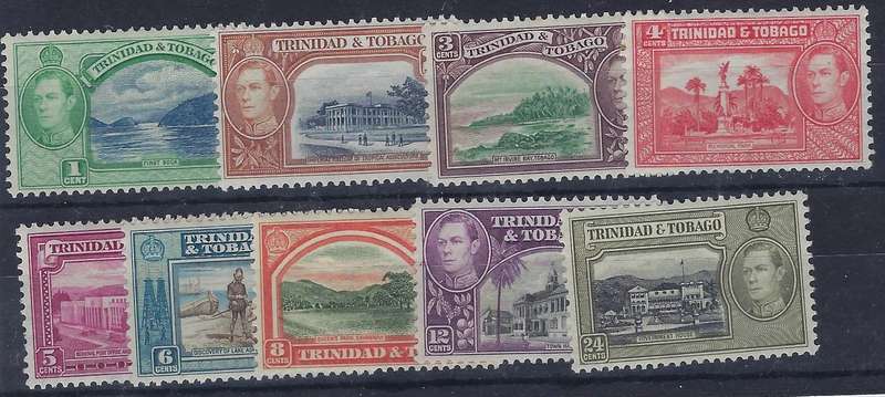 TRINIDAD and TOBAGO 1938 mm, 1c-24c, SG 246-253,  King GeOrge VI   CAT R 360