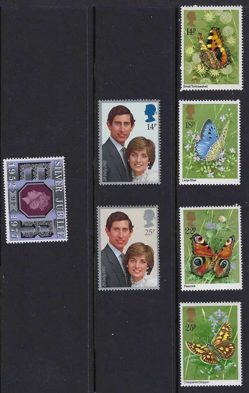 GREAT BRITAIN 1977/1981 various full sets 9d-25d