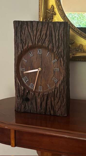 TEAK MANTEL/WALL CLOCK