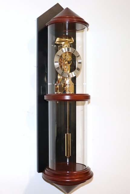 HERMLE Design Wall  Double Glass CILINDER  Skeleton Clock