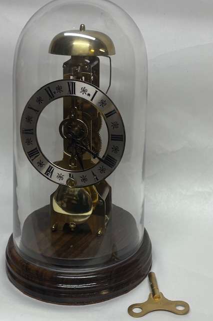 Hermle Skeleton Clock with Glass Dome
