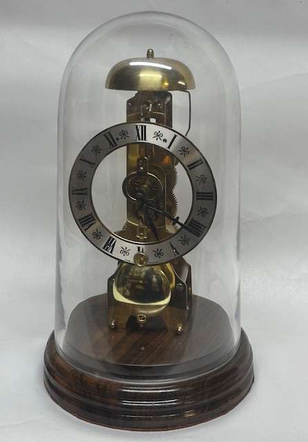 Hermle Skeleton Clock with Glass Dome