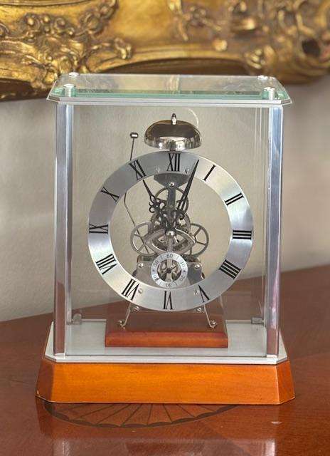 FRENCH STRIKING FOUR SIDED GLASS MANTEL CLOCK