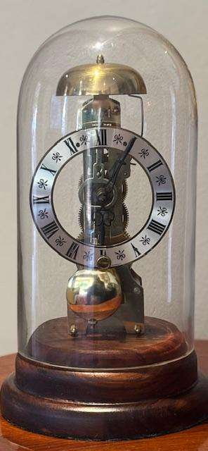 Hermle Skeleton Clock with Glass Dome