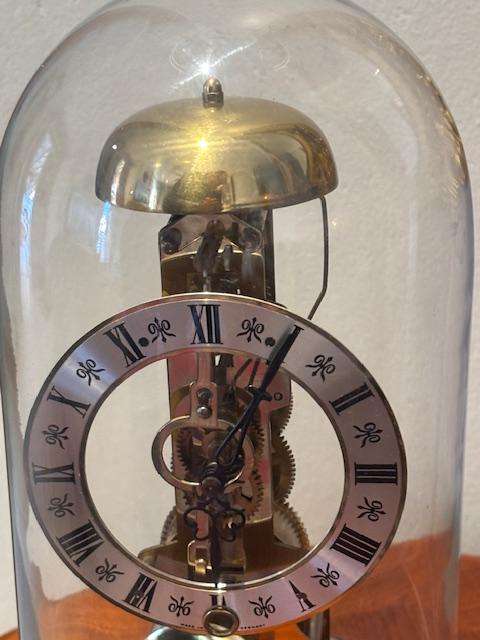 Hermle Skeleton Clock with Glass Dome