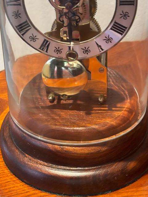 Hermle Skeleton Clock with Glass Dome