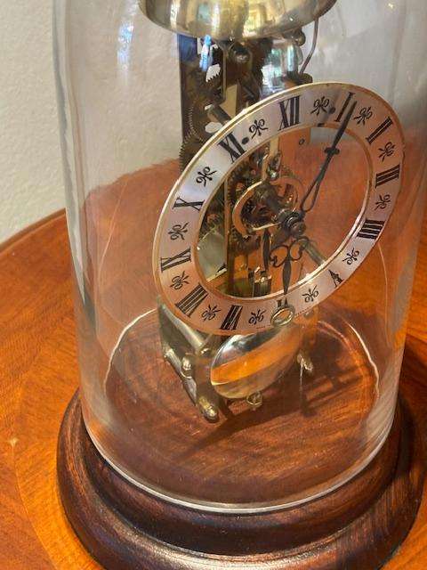 Hermle Skeleton Clock with Glass Dome