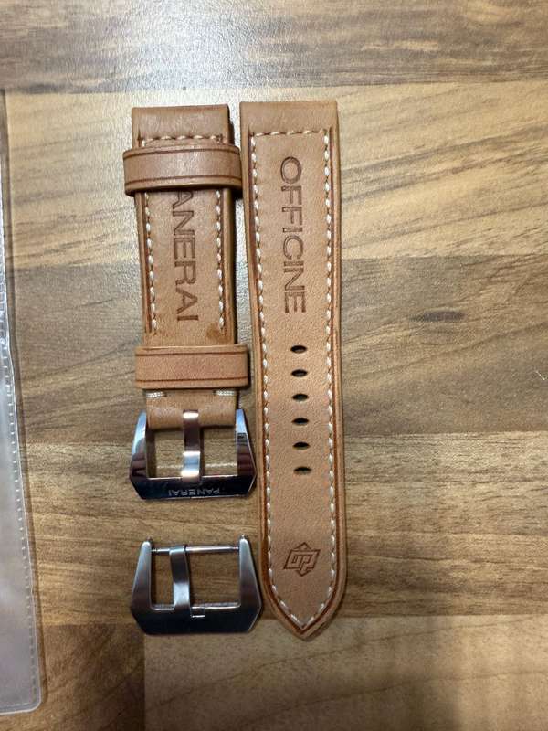 Genuine Panerai Polished Clasp + Italian Calfskin Leather Strap (Aftermarket)